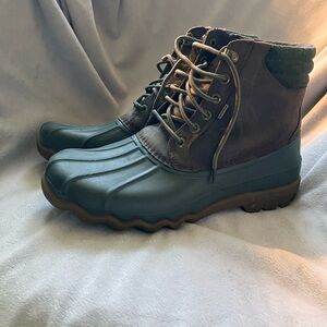 Sperry Men's Green and Brown Rain Boots